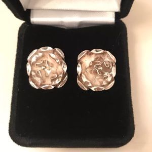Gorgeous Earrings Silver Rose Flower Earrings